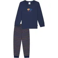 Schiesser Nachtkledij 'Boys World' navy / curry