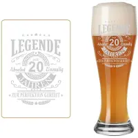 Luxentu Weizenbierglas mit Gravur Legende seit 20 Jahren 0,5 l