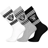 NFL Sokken ' NFL Las Vegas Raiders Crew ' grijs gemêleerd / zwart / wit