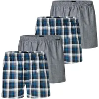 Schiesser Boxershorts blauw / marine / grijs / wolwit
