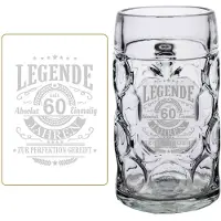 Luxentu Maßkrug mit Gravur Legende seit 60 Jahren 1,0 Liter