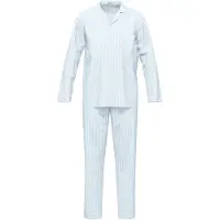 Seidensticker Pyjama lang lichtblauw / wit