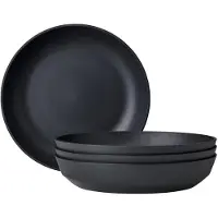 Mepal Diep bord Silueta 210 mm set 4 stuks - Nordic black - Campingservies - campingborden - buitenservies