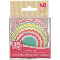 Funcakes Baking Cups - Kleurrijk Chevron - 48 Stuks - Cupcake Vormpjes Papier