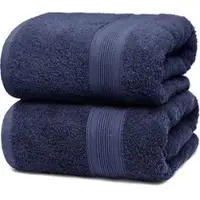 NatureMark Badhanddoeken van badstof, 2-pack, 70x140cm, 100% katoen, marineblauw