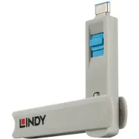 Lindy - Schloss für USB-C-Port - Blau Sleutel voor USB-C-poort Set van 4 stuks Blauw Sleutelslot Incl. 1 sleutel