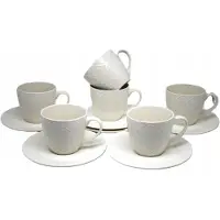 Queen Isabell Porseleinen Kopjes Set 6+6 met Schoteltjes 200ml - Cadeau