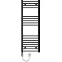 LuxeBath Elektrische badkamerradiator met verwarmingselement 900W 400x1200 mm antraciet recht met zijaansluiting