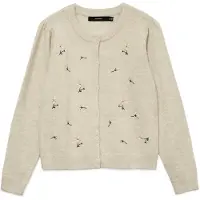 Vero Moda Gebreid vest 'VMFiorella' beige / geel / donkergroen / poederroze