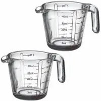 Westmark Mini maatglazen set van 2 - 40 ml, met 4 schaalverdelingen, oven- en vaatwasserbestendig