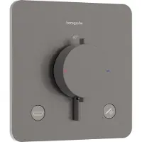 Hansgrohe Ecostat Comfort Q thermostaat, inbouwmodel, voor 2 wateraansluitingen, met geïntegreerde beveiligingscombinatie volgens EN1717, geborsteld zwart chroom