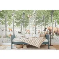 A.S. Création Fotobehang bos met dieren in beige bruin