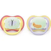 Philips Ultra Air Night – Glow-in-the-dark fopspeen –(0-6 mnd) Extra luchtopeningen – 2 stuks - SCF376/25