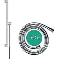 Hansgrohe Unica douchestang S Puro, 65 cm, met Easy Slide handdouchehouder en Isiflex douche slang, 160 cm, chroom