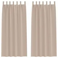 vidaXL Blackout Gordijnen met Ringen 2 st Taupe 245 x 140 cm Polyester