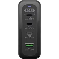 Goobay USB-C PD GaN multipoort snellader max. 240 W, zwart