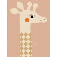 IXXI Shiny Giraffe, Little Otja - 60 x 80 cm - Gratis ophangtool - Grote wanddecoratie en posters - Cartoonesk, Speels, Illustraties, Kinderkamer