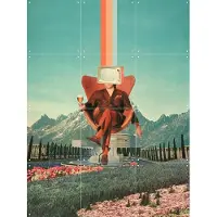 IXXI Enemy, Frank Moth - 60 x 80 cm - Gratis ophangtool - Grote wanddecoratie en posters - Kleurrijk, Vintage, Collage, Pop art, Surrealisme