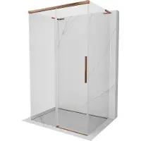 Mexen Rox-3S L driehoekige schuifdouchecabine 130 x 95 , transparant, roségoud - 8C2L-130-095-60-00-3S