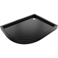 Mexen Flow+ asymmetrische halve ronde douchebak rechts 100 x 90 , zwarte mat - 46Q709010RH