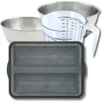Zenker Bakset met bakvorm voor 2 stokbroden 36 x 26 cm van siliconen, 2 mengkommen, maatbeker en spatel