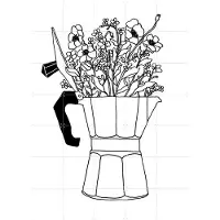 IXXI Moka Flowers Black & White, Florent Bodart - 100 x 140 cm - Gratis ophangtool - Grote wanddecoratie en posters - Line art, Decoratieve kunsten
