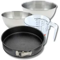 Zenker Bakkerset met een springvorm van 30 cm, 2 mengkommen, maatbeker en spatel
