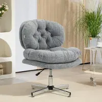 STILVORA Bureaustoel 65 X 65 Cm - Ergonomisch Met Wipfunctie En Hoogteverstelling - Draaibaar Voor Thuiswerk En Kantoor - Polyester Grijs