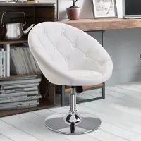STILVORA Draaikruk 56 X 71 X 78 90 Cm - In Hoogte Verstelbaar Met Wipmechaniek - Voor Kantoor Salon En Werkruimte - Staal - Wit