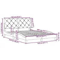 vidaXL Bedframe zonder matras stof donkerbruin 140x200 cm