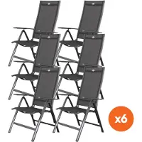 Hartman Set van 6 - verstelbare aluminium tuinstoel Roma