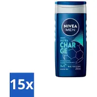 Nivea Men – Douchegel – Ultra Charge – 250 ml - Bulkverpakking - 15 stuks