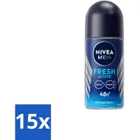 Nivea Men – Deodorant Roller – Fresh Active – 50 ml - Bulkverpakking - 15 stuks