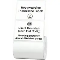 Niimbot - Labels/Etiketten K3/K2 - 60x40mm - 690 vellen - Wit