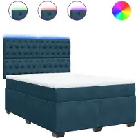 vidaXL Boxspringbed met matras, blauw, 160x200 cm, fluweel