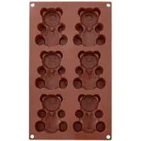 Orion Koekjesvorm Muffins Silicone Bruin Teddyberen 30x17,5x2 cm - Bakvorm voor Koekjes