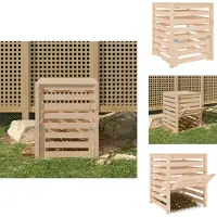 vidaXL Compostbak 63,5x63,5x77,5 cm massief grenenhout