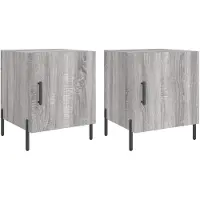 vidaXL Nachtkastjes 2 st 40x40x50 cm bewerkt hout grijs sonoma eiken