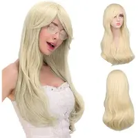 Karma Set van 3 lange blonde krulpruiken voor vrouwen met zonnebril