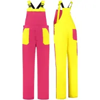Bestex Tuinbroek 2-kleurig polyester-katoen 44 / Fuchsia-geel