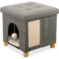 Laroy Duvo+ Kattenkrabhuisje Gina – Grijs 38 x 38 x 38 cm