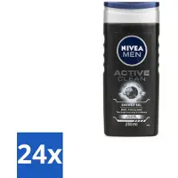 Nivea Men Douchegel Active Clean 250 ml - Voordeelverpakking - 24 stuks