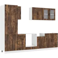 vidaXL 8-delige Keukenkastenset Lucca bewerkt hout gerookt eiken