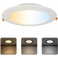 Strühm WAFEEL -LED Downlight - Inbouw Rond 18W - CCT - Aanpasbare licht kleuren - 3000K/4000K/6000K - 2450 Lumen - Mat Wit - Ø170mm - IP54 - Binnen/Buiten