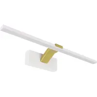 Strühm LIMBA LED - Wandlamp - Spiegelverlichting - Schilderijverlichting - Rechthoek 11W - 1560Lumen - 3CCT Aanpasbare Licht kleuren 3000K 4000K 6000K - Wit / Goud kleur - 505mm - IP20