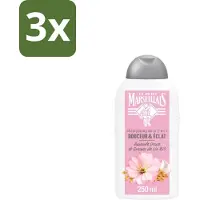 Le Petit Marseillais 3 x – Shampoo – Amande Douce & Graines de Lin Bio – 250 ml - Shampoo Amande Douce - Shampoo Linzaad - Shampoo Bio - Shampoo Voor Fijn Haar - Shampoo Voor Normaal Haar