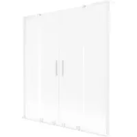 Mexen Velar L Duo badwand tweedelig schuifbaar 140 x 150 cm, ijs, wit - 896-140-003-32-20