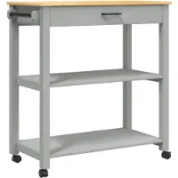 vidaXL Keukentrolley MONZA 84x40x88,5 cm massief grenenhout grijs