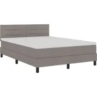 vidaXL Boxspring bed met LED-stripverlichting Taupe 140 x 200 cm Stof