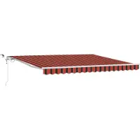 vidaXL Uitschuifbare luifel Oranje en Bruin 400 × 300 cm Polyester